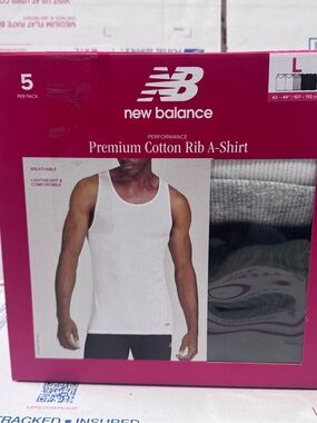New Balance Men’s White Ribbed Cotton Tank Top